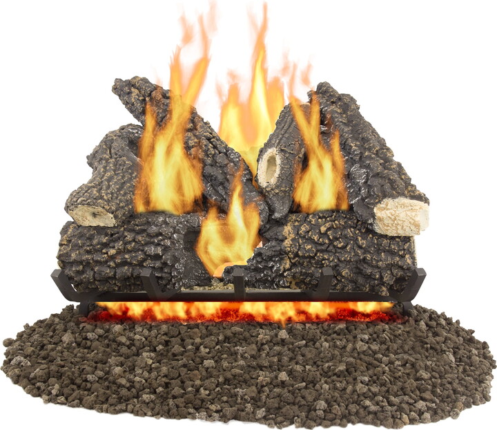GHP 4927588 55000 BTU Pleasant Hearth Arlington Ash Fireplace Log Set