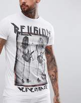Thumbnail for your product : Religion Stepped Hem T-Shirt With Rock Star Print