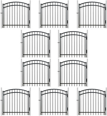Fencer Wire Heavy Duty Arched Decorative Fence Gate with Gate Lock, Pack of 10