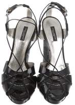 Thumbnail for your product : Dolce & Gabbana Patent Leather Platform Sandals