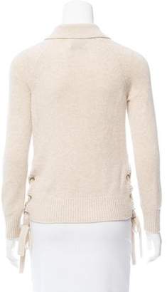 Frame Denim Lace-Up Cashmere Sweater