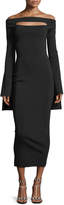 Thumbnail for your product : SOLACE London Off-the-Shoulder Peephole Long-Sleeve Knit Fitted Dress