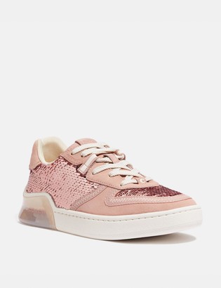 rose gold sequin tennis shoes