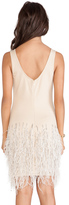 Thumbnail for your product : Haute Hippie Sleeveless Embellished Dress with Ostrich Feathers