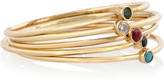 Thumbnail for your product : Jennifer Meyer Set of five 18-karat gold multi-stone stackable rings