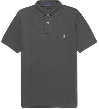 Polo Ralph Lauren Slim-fit Cotton-piquÃ© Polo Shirt - Dark gray