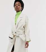 Thumbnail for your product : Collusion Petite trench coat with removable bag