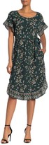 Thumbnail for your product : Max Studio Flutter Sleeve Floral Print Shirt Dress