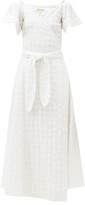 Thumbnail for your product : Mara Hoffman Adelina Wrap-front Check Cotton Dress - White
