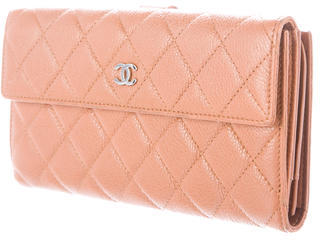 Chanel Quilted Caviar Long Wallet