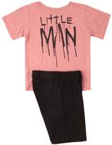Thumbnail for your product : boohoo Boys Little Man Tee Set