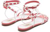 Thumbnail for your product : Valentino Free Rockstud Leather Sandals - Womens - Pink White