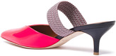 Thumbnail for your product : Malone Souliers Maisie 45 Braided Cord And Neon Patent-leather Mules