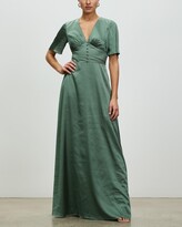 Thumbnail for your product : Chi Chi London Women's Green Maxi dresses - Flutter Sleeve Bridesmaid Maxi Dress