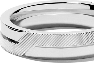 De Beers Jewellers 18kt white gold Promise half textured band