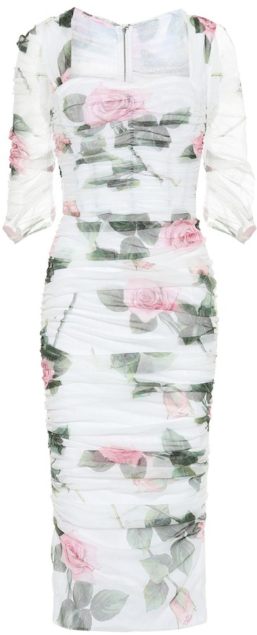 floral cotton midi dress