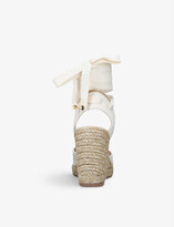 Thumbnail for your product : Stuart Weitzman Marguerita cotton wedge espadrilles