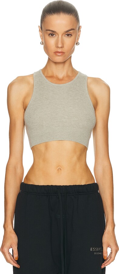 Essentials Soft Rib Sport Tank Top in Grey