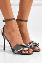 Thumbnail for your product : Burberry Bow-embellished Checked Canvas Sandals