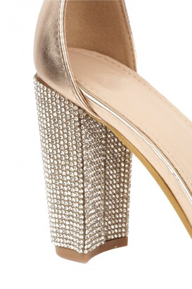 Miss Diva Kesha Dia Heel Anklestrap Sandal In Rose Gold