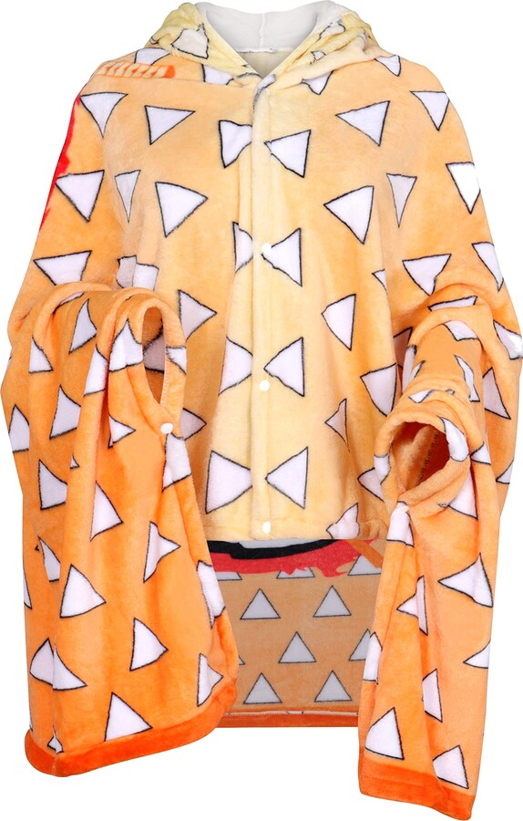 IamaCos Demon Slayer Agatsuma Zenitsu Wearable Blanket Hoodie Anime