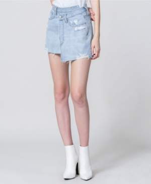 Vervet High Rise Mini Wrap Jean Skirt