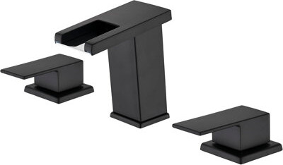 FashionSecretsLLC LED Waterfall Bathroom Faucet – 8-Inch Widespread 3-Hole Vanity Sink Faucet with Double Handles and Modern Touch-On Design