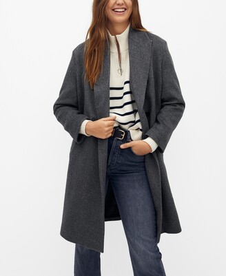 mango buttoned wool coat