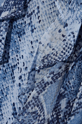 Diane von Furstenberg Lacey Ruffled Printed Silk-georgette Maxi Wrap Dress