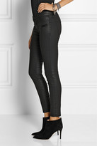 Thumbnail for your product : Current/Elliott The Stiletto Biker coated mid-rise skinny jeans