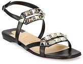 Thumbnail for your product : Christian Louboutin Galerietta Studded Flat Leather Sandals