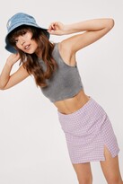 Thumbnail for your product : Nasty Gal Womens Gingham Print High Waisted Mini Skirt - Purple - 4