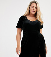 Thumbnail for your product : Fashion Union Plus sweetheart neckline mini dress with lace trim
