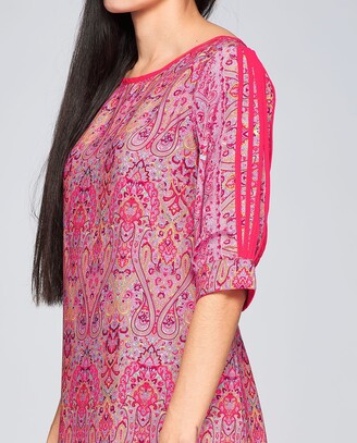 NIZA - Print Short Dress With Round Neck