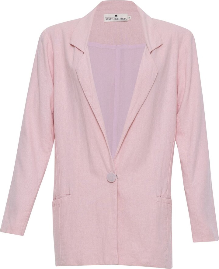 State of Georgia The Linen Blazer Pink