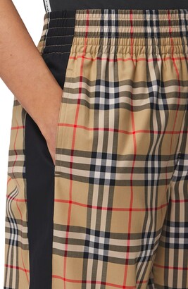 Burberry Louane Check Side Stripe Stretch Cotton Pants - ShopStyle