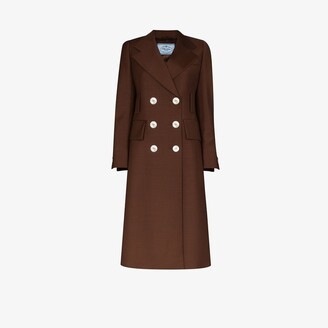 Prada Mother Of Pearl Button Double-Breasted Coat