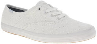 Keds womens white champion eyelet canvas trainers