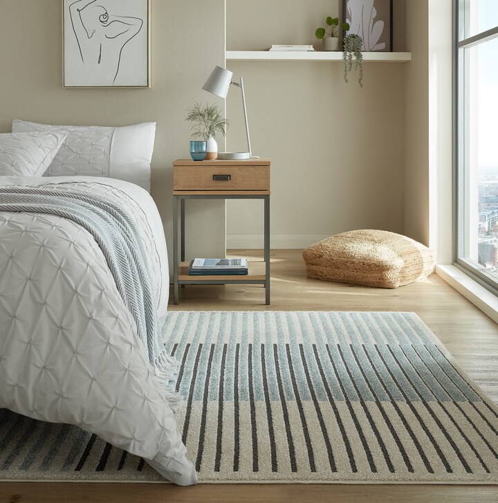 Dunelm Rio Stripe Rug Green/White ShopStyle