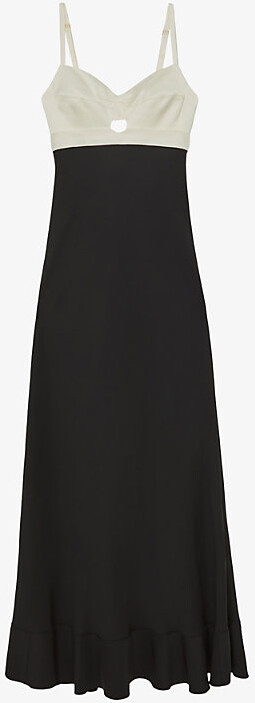 Reiss Womens Black x Atelier Sylvie Woven Maxi Dress 10