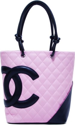 Chanel Cambon Line Small Bucket Bag Black Pink Leather ref.92747