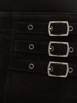 Thumbnail for your product : Saint Laurent High-rise Suede Mini Skirt - Black