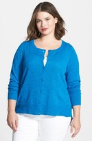 Thumbnail for your product : Eileen Fisher Organic Linen Blend Cardigan (Plus Size)