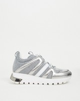 Thumbnail for your product : DKNY metallic detail chunky sneaker