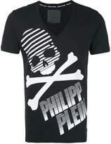 Thumbnail for your product : Philipp Plein skull logo V-neck T-shirt