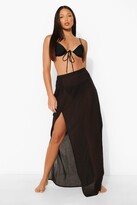 Thumbnail for your product : boohoo Tall Linen Split Side Maxi Skirt