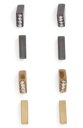 Madewell Women's Pave Triangle Stud Earrings