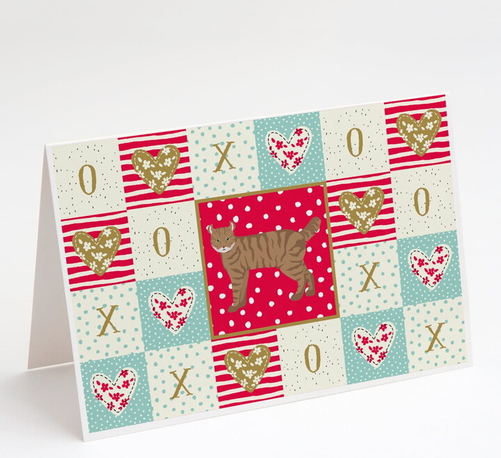 Caroline's Treasures Highlander Lynx Cat Love Greeting Cards with Envelopes, 5" x 7" (8 Count)