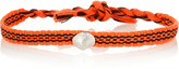 Thumbnail for your product : Dezso by Sara Beltràn Shell woven cotton and silver friendship bracelet