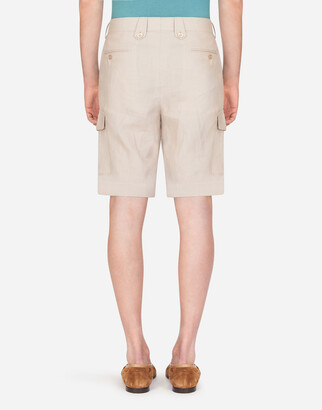 Dolce & Gabbana Bermuda cargo shorts in linen